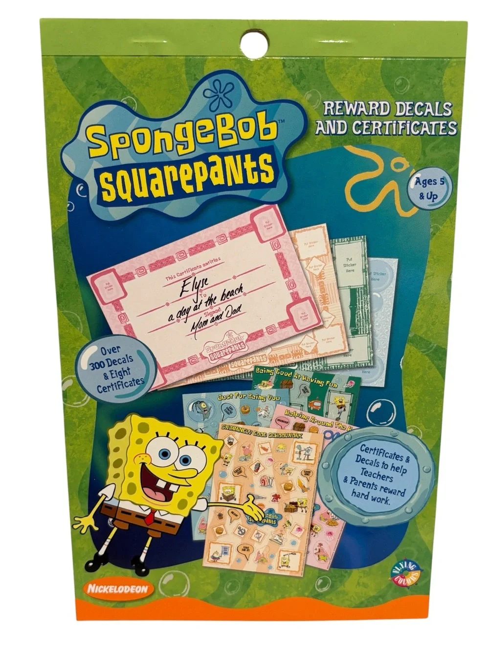 Vintage 2001 SpongeBob Squarepants Reward Decals & Certificates NEW
